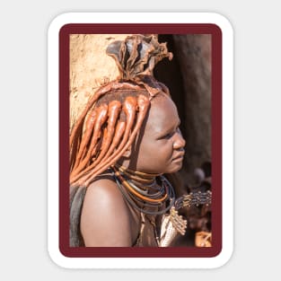 Namibia. Himba Tribe. Portrait of a Woman. Sticker